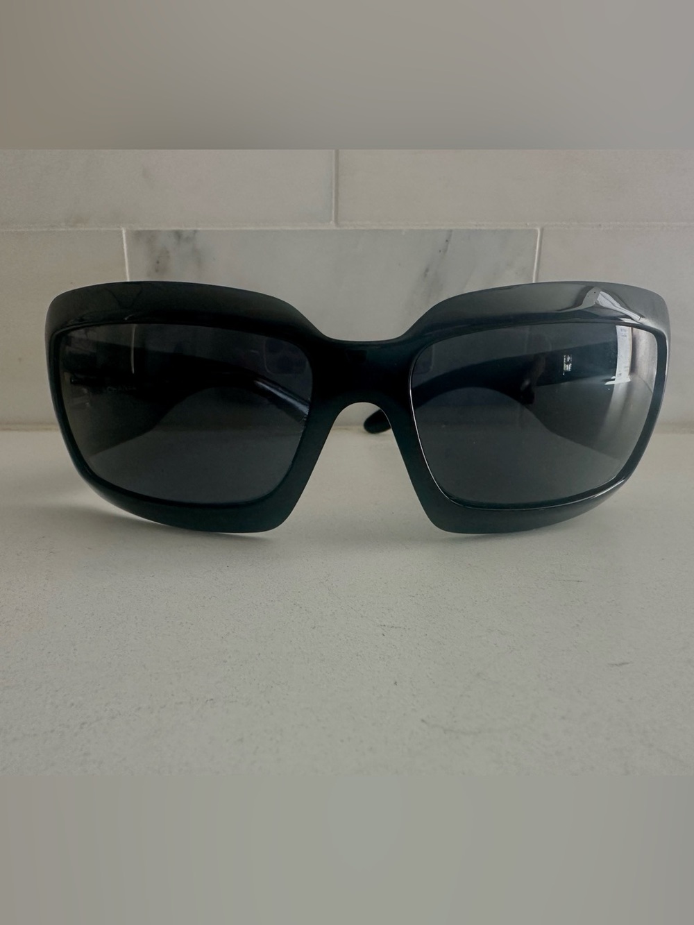 CHANEL Mother of Pearl 5076-H Black Square CC Sunglasses - Box/Case/Cloth AUTH - Picture 3 of 12